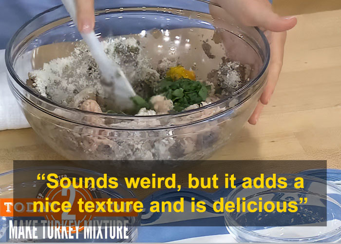 Mixing ingredients for turkey mixture in diet hack Mixing ingredients for turkey mixture in diet hack