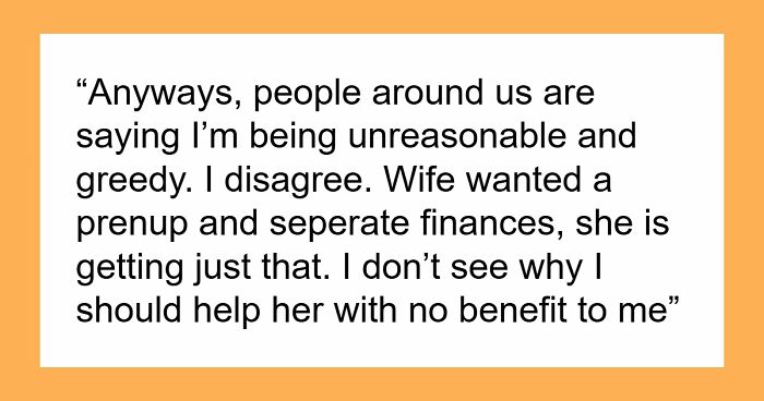 Wife Demands Prenup To Protect Her Income, Hubby Offers Her An 8% Interest Loan When She Needs Help