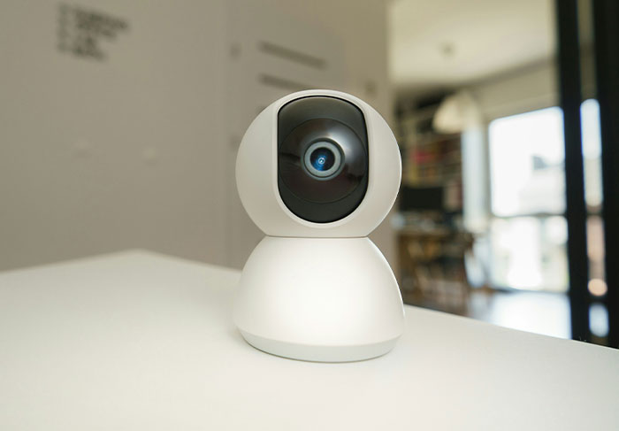 Home security camera, highlighting landlord surveillance in rental properties