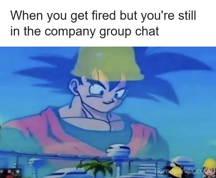 A relatable meme of a giant Goku wearing a hard hat, overlooking a city. This is one of many suspicious memes.
