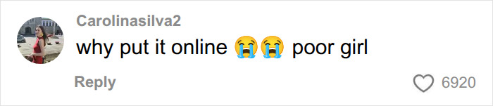 Comment expressing sympathy for bridesmaid's wardrobe issue