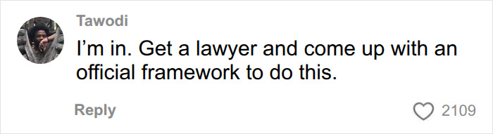 A user comment by Tawodi supporting the Spirit Airlines crowdfunding, suggesting a lawyer and official framework.