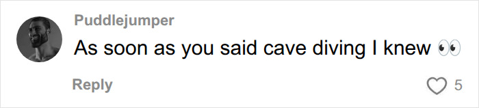 Comment about cave diving related to Maldives diving horror story