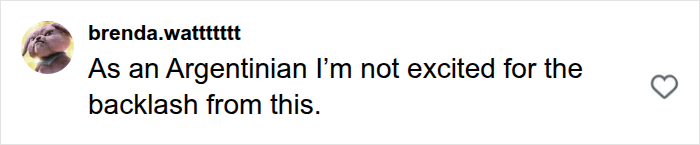 A user comment on a post about Patient Zero, from brenda.wattttttt, stating, As an Argentinian Im not excited for the backlash from this.