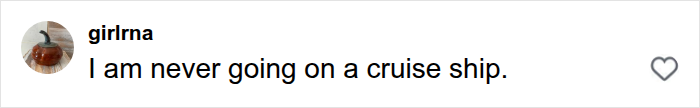 A user comment from 'girlirna' states, "I am never going on a cruise ship," possibly in response to the hantavirus outbreak.