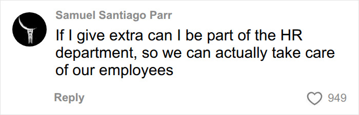 A social media comment from Samuel Santiago Parr about buying Spirit Airlines, asking to be part of HR to help employees.