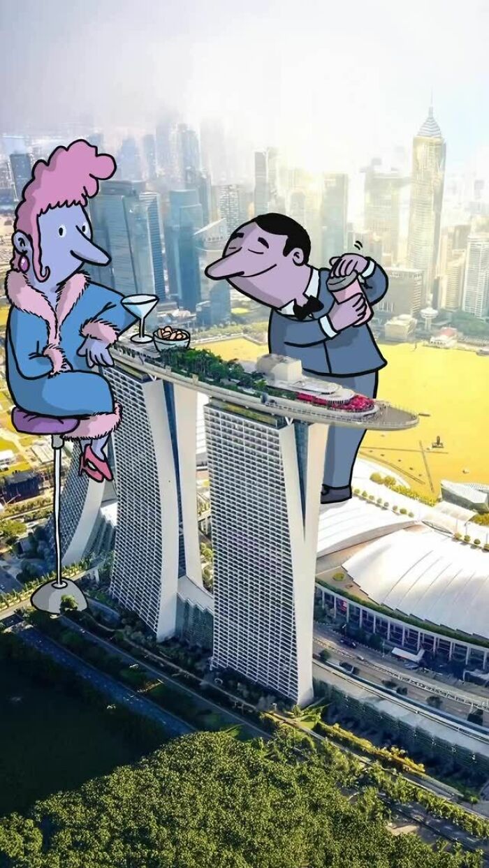 Illustrator Continues To ‘Invade’ Strangers’ Instagram Photos With Funny Cartoons (27 New Pics)