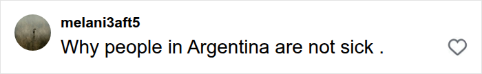 A social media post with the username melani3aft5 asking, Why people in Argentina are not sick, referencing the hantavirus outbreak.