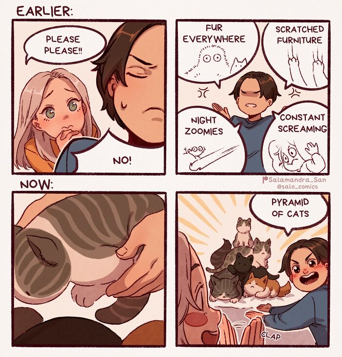 Artist Creates Funny And Relatable Comics About Cats, Relationships, And Everyday Chaos