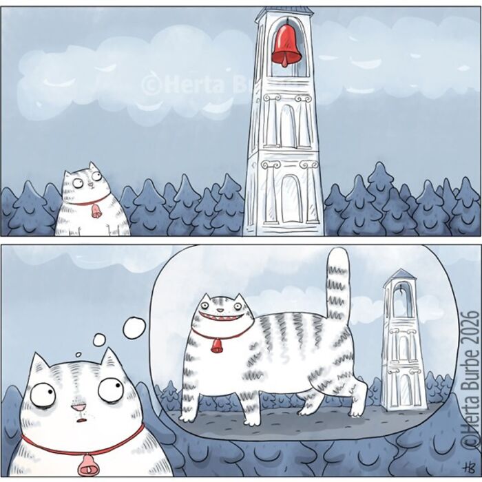 This Lithuanian Artist Turns Cats Into The Stars Of Her Tender Illustrated Stories (50 Pics)