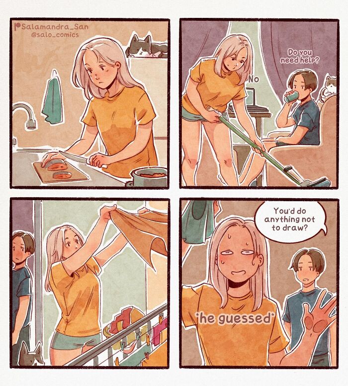 Artist Creates Funny And Relatable Comics About Cats, Relationships, And Everyday Chaos