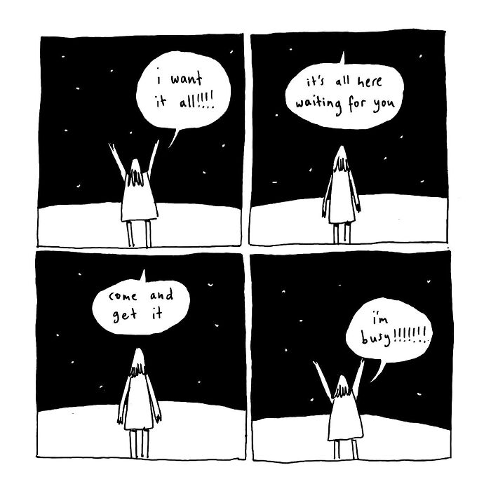 This Artist Turns Overthinking, Awkward Moments, And Everyday Chaos Into Comics That Feel Way Too Real (30 Pics)