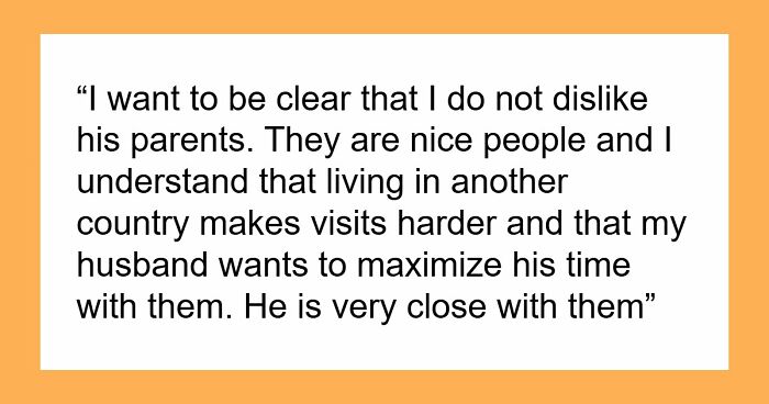 Husband’s Parents Plan Another Month-Long Visit, Wife Who Does All The Hosting Says Not This Time