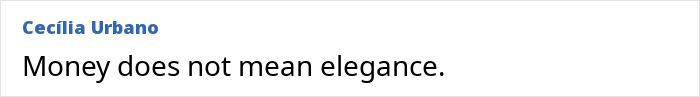 Comment criticizing money does not equal elegance relates to TV star sheer outfit controversy