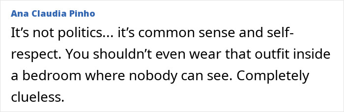 Comment on common sense and self-respect in TV star sheer outfit restaurant denial