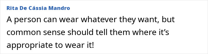 Comment about wearing appropriate clothes in TV star sheer outfit restaurant controversy