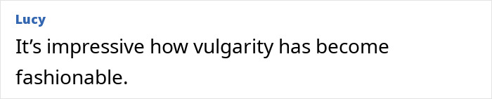 Comment on vulgarity becoming fashionable in sheer outfit controversy