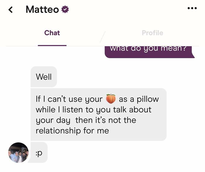 Man chatting about using peach as pillow shows confusion about market value