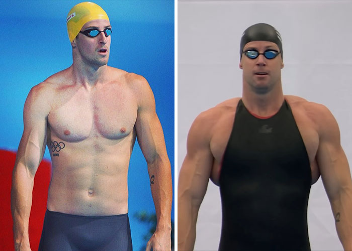 Comparison of swimmers showing effects of steroids at Steroid Olympics