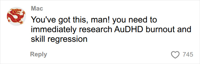 A comment suggests researching AuDHD burnout. This relates to the SEO keyword of a man's life-changing diagnosis.