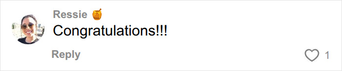A comment from Ressie with a honey pot emoji says, Congratulations!!!, symbolizing positive emotions after a man's diagnosis.