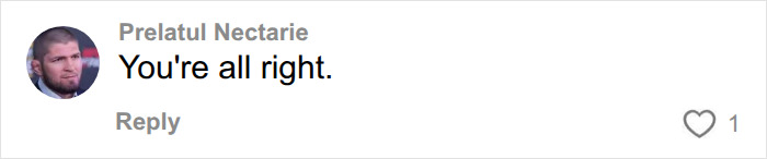 A comment reading 'You're all right,' with a profile picture of a man. Relates to a man finding a diagnosis.