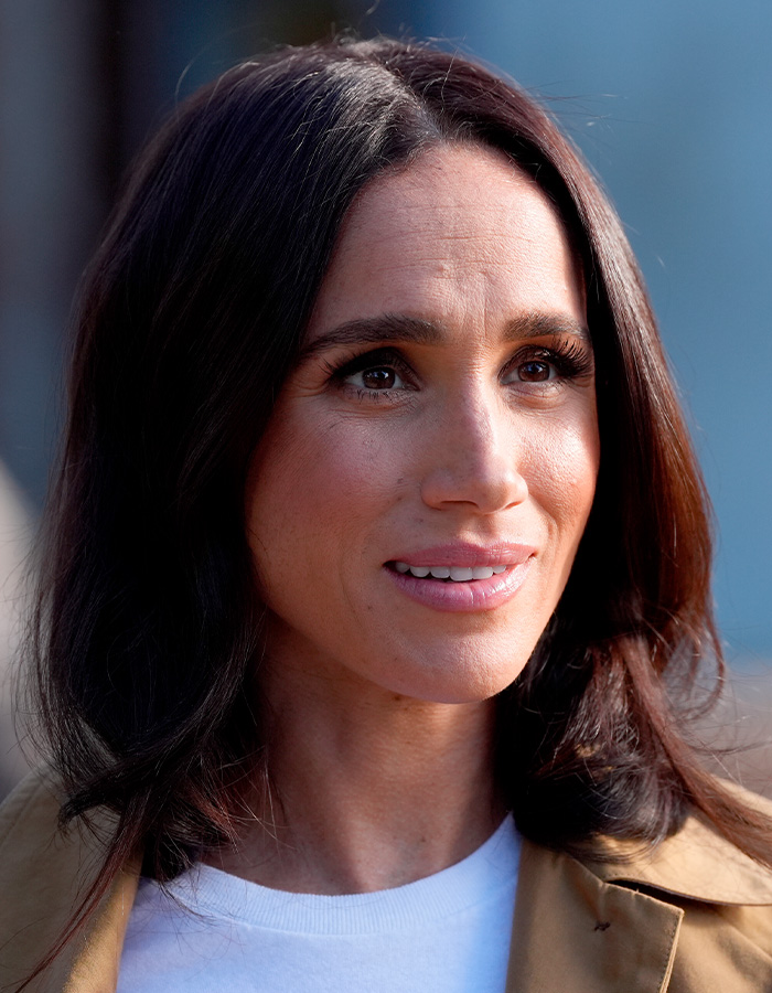 Close-up portrait of Meghan Markle highlighting her changing appearance