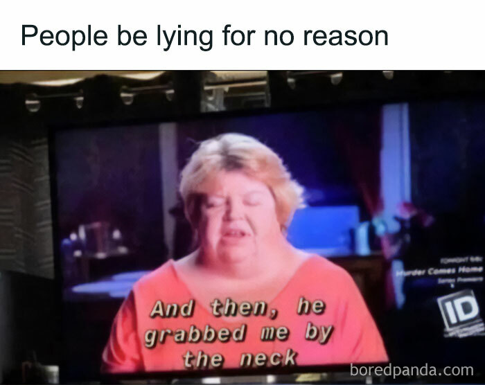 Woman on TV falsely claims being grabbed by the neck in funny meme