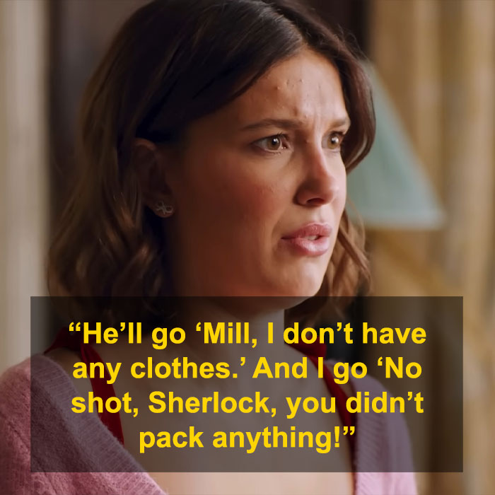 Millie Bobby Brown discussing Jake Bongiovi's travel and packing habits Millie Bobby Brown discussing Jake Bongiovi's travel and packing habits