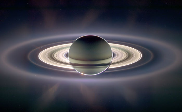 Saturn with illuminated rings captured in powerful photos space image