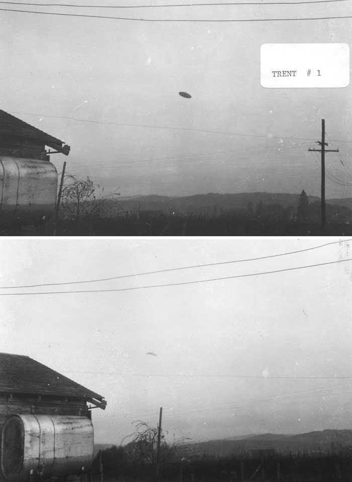 Vintage photo capturing an authentic unidentified flying object in the sky
