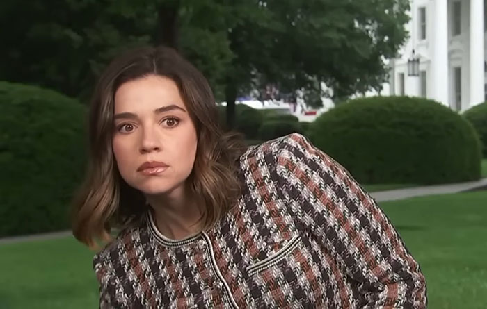 Reporter reacts live amid violent incident with concerned expression