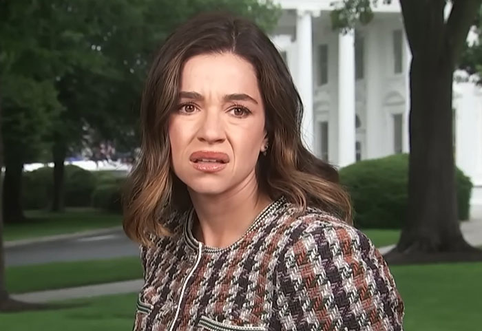 Reporter shows confused expression during live broadcast after violent incident