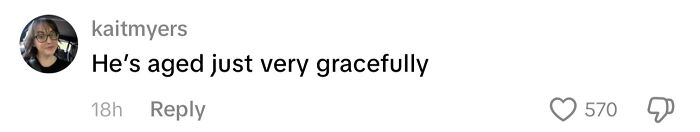 Comment praising Paul Rudd's graceful aging