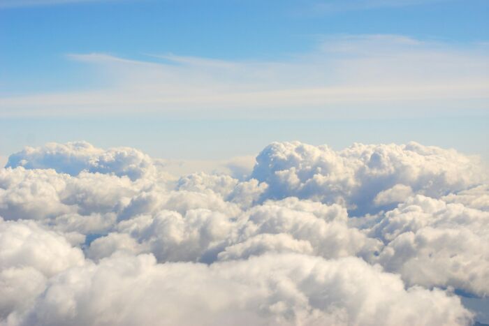 Fluffy white clouds in blue sky random facts