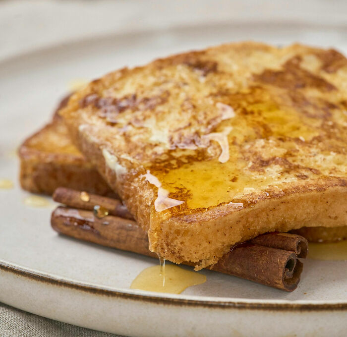 French toast with honey on cinnamon sticks for poverty meals