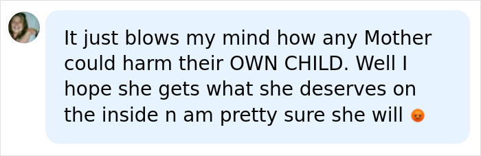 Social media comment about mother harming own child