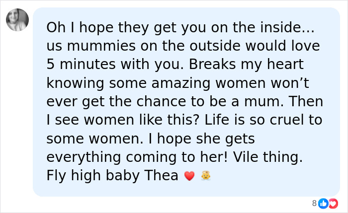 Comment hoping justice for mom sentenced after baby's d***h