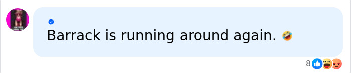 Social media comment joking about Barack Obama running around