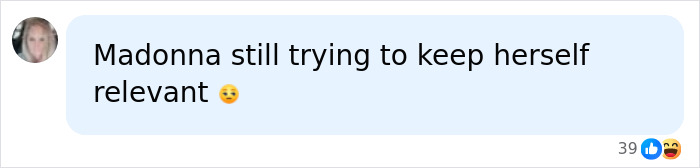 Comment on Madonna trying to stay relevant mentioning JFK Jr. Comment on Madonna trying to stay relevant mentioning JFK Jr.