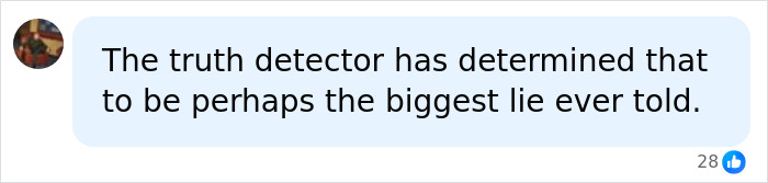Comment claiming truth detector found biggest lie about seal incident