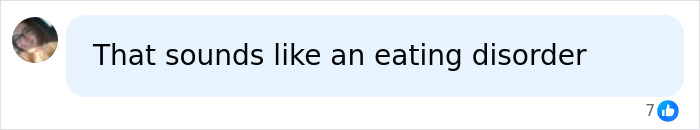 Social media comment discussing eating disorder in diet hack conversation Social media comment discussing eating disorder in diet hack conversation