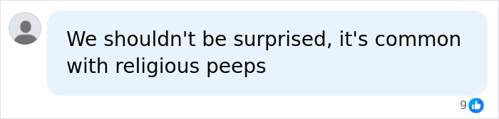 Social media comment about religious people Social media comment about religious people