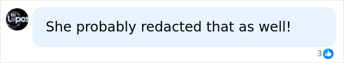 Comment suggesting redaction related to Pam Bondi cancer news