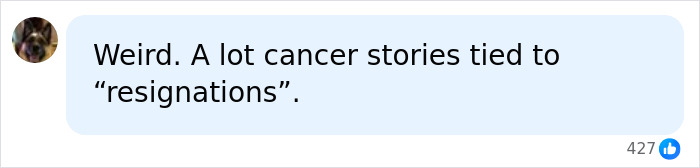 Comment on cancer stories tied to resignations mentioning Pam Bondi