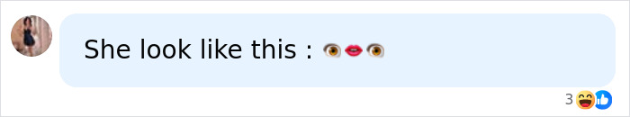 Chat message with emojis representing large lips after filler