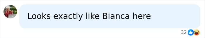 A chat bubble with text "Looks exactly like Bianca here", referring to Kim Kardashian Met Gala outfits. It has 32 likes.
