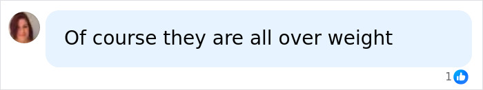 A user comment saying "Of course they are all over weight," implying a connection to the Stepmother Accused of Starving Teen Daughter story.