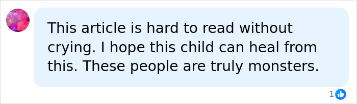 A comment from a reader about a stepmother accused of starving her teen daughter, expressing sadness and hope for the child.