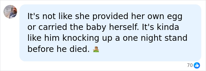 A comment on a Woman Who Used Her Late Son&rsquo;s Bodily Fluids To Have His Child, discussing the surrogate role.